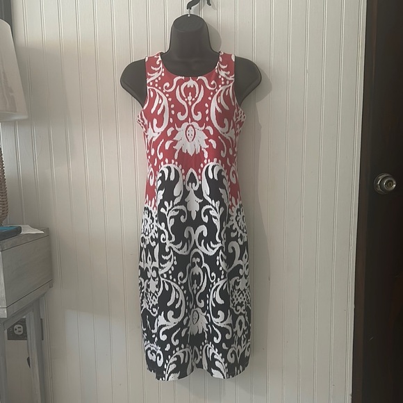 Like New! Charter Club Red and Black Patterned Sleeveless Dress sz XS - Picture 3 of 10